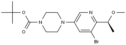 tert-butyl 4-[5-bromo-6-[(1S)-1-methoxyethyl]pyridin-3-yl]piperazine-1-carboxylate 结构式