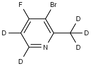 3-bromo-4-fluoro-2-(methyl-d3)pyridine-5,6-d2 化学構造式