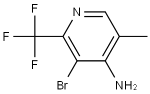 3-bromo-5-methyl-2-(trifluoromethyl)pyridin-4-amine 化学構造式