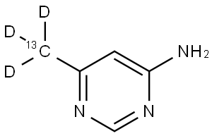 6-(methyl-13C-d3)pyrimidin-4-amine Struktur