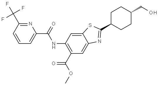 Methyl 2-(trans-4-(Hydroxymethyl)cyclohexyl)-6-(6-(trifluoromethyl)picolinamido)benzo[d]thiazole-5-carboxylate Structure