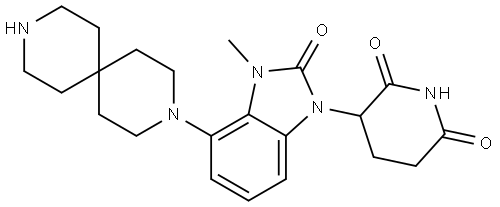 3-[4-(3,9-diazaspiro[5,5]undecan-3-yl)-3-methyl-2-oxo-benzimidazol-1-yl]piperidine-2,6-dione 结构式