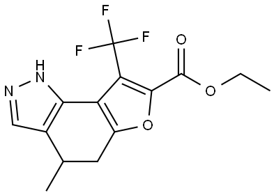 ethyl 4-methyl-8-(trifluoromethyl)-4,5-dihydro-1H-furo[2,3-g]indazole-7-carboxylate Structure