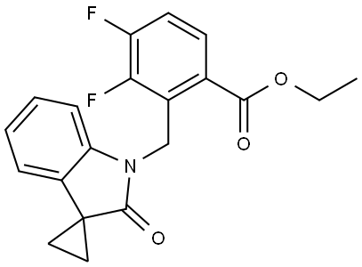 2663991-19-1 Benzoic acid, 3,4-difluoro-2-[(2′-oxospiro[cyclopropane-1,3′-[3H]indole]-1′(1′H)-yl)methyl]-, ethyl ester