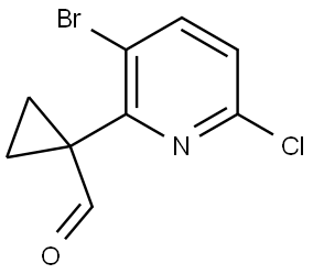 1-(3-bromo-6-chloropyridin-2-yl)cyclopropane-1-carbaldehyde 结构式