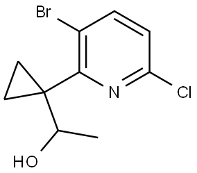 1-(1-(3-bromo-6-chloropyridin-2-yl)cyclopropyl)ethan-1-ol,2673370-72-2,结构式