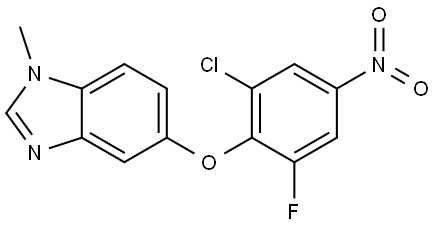 5-(2-chloro-6-fluoro-4-nitrophenoxy)-1-methyl-1H-benzo[d]imidazole 结构式