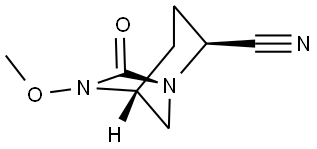 1,6-Diazabicyclo[3.2.1]octane-2-carbonitrile, 6-methoxy-7-oxo-, (1R,2S,5R)-,2697133-40-5,结构式