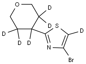 4-bromo-2-(tetrahydro-2H-pyran-4-yl-3,3,4,5,5-d5)thiazole-5-d Structure