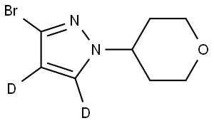 3-bromo-1-(tetrahydro-2H-pyran-4-yl)-1H-pyrazole-4,5-d2 Struktur