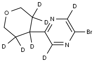 2-bromo-5-(tetrahydro-2H-pyran-4-yl-3,3,4,5,5-d5)pyrazine-3,6-d2 Structure