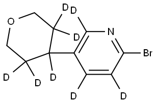 2-bromo-5-(tetrahydro-2H-pyran-4-yl-3,3,4,5,5-d5)pyridine-3,4,6-d3 Structure
