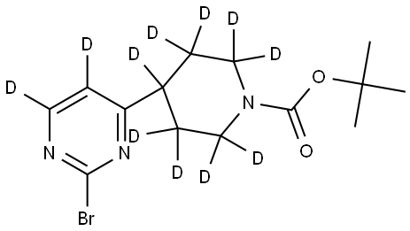 tert-butyl 4-(2-bromopyrimidin-4-yl-5,6-d2)piperidine-1-carboxylate-2,2,3,3,4,5,5,6,6-d9 结构式