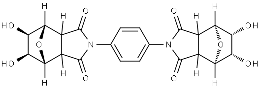 (4R,4'R,5S,5'S,6R,6'R,7S,7'S)-2,2'-(1,4-phenylene)bis(5,6-dihydroxyhexahydro-1H-4,7-epoxyisoindole-1,3(2H)-dione),2698360-11-9,结构式