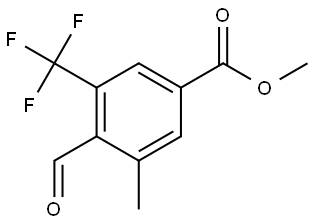 Methyl 4-formyl-3-methyl-5-(trifluoromethyl)benzoate 化学構造式