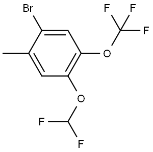 1-Bromo-4-(difluoromethoxy)-2-methyl-5-(trifluoromethoxy)benzene Struktur