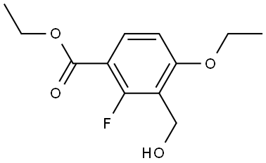Ethyl 4-ethoxy-2-fluoro-3-(hydroxymethyl)benzoate 化学構造式