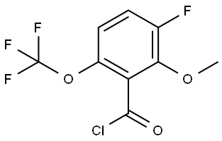 3-Fluoro-2-methoxy-6-(trifluoromethoxy)benzoyl chloride Struktur