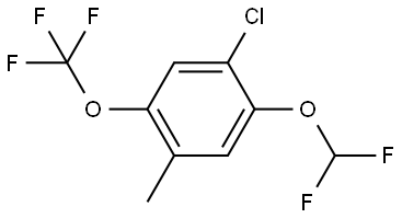 1-Chloro-2-(difluoromethoxy)-4-methyl-5-(trifluoromethoxy)benzene,2702793-49-3,结构式