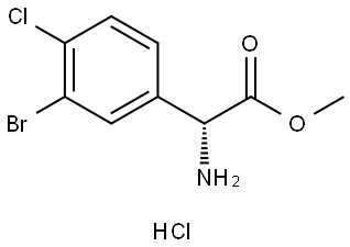 methyl (R)-2-amino-2-(3-bromo-4-chlorophenyl)acetate hydrochloride Structure