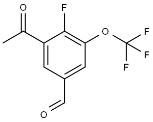 3-Acetyl-4-fluoro-5-(trifluoromethoxy)benzaldehyde Struktur