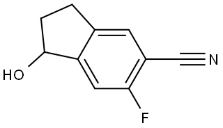 6-fluoro-1-hydroxy-indane-5-carbonitrile 化学構造式