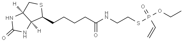 O-ethyl S-(2-(5-((3aS,4S,6aR)-2-oxohexahydro-1H-thieno[3,4-d]imidazol-4-yl)pentanamido)ethyl)vinylphosphonothioate Structure