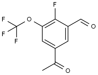 5-Acetyl-2-fluoro-3-(trifluoromethoxy)benzaldehyde 结构式
