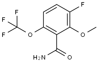 3-Fluoro-2-methoxy-6-(trifluoromethoxy)benzamide Struktur