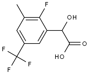 2-Fluoro-α-hydroxy-3-methyl-5-(trifluoromethyl)benzeneacetic acid Struktur