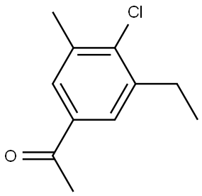 1-(4-Chloro-3-ethyl-5-methylphenyl)ethanone 结构式