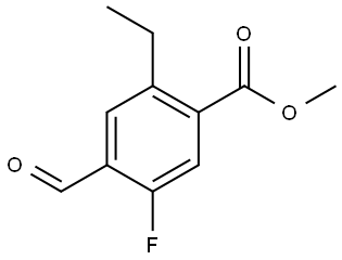 methyl 2-ethyl-5-fluoro-4-formylbenzoate 化学構造式