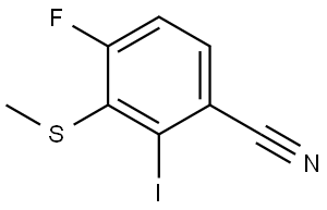 4-fluoro-2-iodo-3-(methylthio)benzonitrile Structure