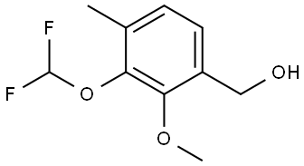 3-(Difluoromethoxy)-2-methoxy-4-methylbenzenemethanol 化学構造式