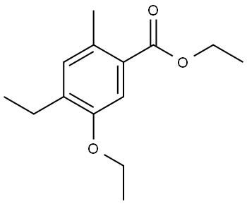 Ethyl 5-ethoxy-4-ethyl-2-methylbenzoate 结构式
