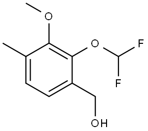 2-(Difluoromethoxy)-3-methoxy-4-methylbenzenemethanol 结构式