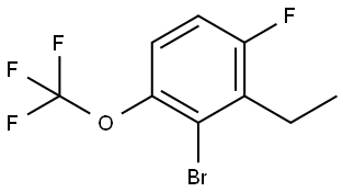 2-Bromo-3-ethyl-4-fluoro-1-(trifluoromethoxy)benzene 化学構造式