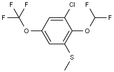 (3-chloro-2-(difluoromethoxy)-5-(trifluoromethoxy)phenyl)(methyl)sulfane 化学構造式