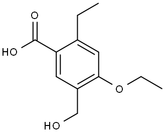 4-Ethoxy-2-ethyl-5-(hydroxymethyl)benzoic acid 结构式