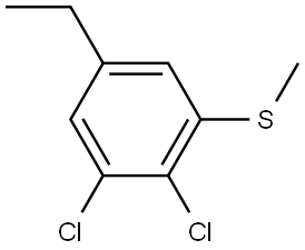 1,2-Dichloro-5-ethyl-3-(methylthio)benzene 结构式