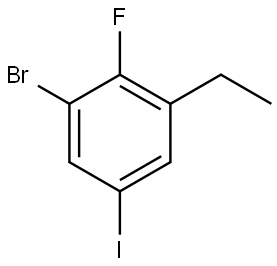 1-Bromo-3-ethyl-2-fluoro-5-iodobenzene 化学構造式