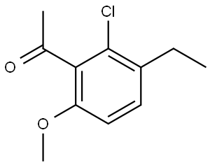 1-(2-Chloro-3-ethyl-6-methoxyphenyl)ethanone 结构式