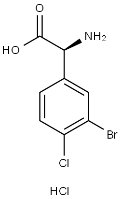 (S)-2-amino-2-(3-bromo-4-chlorophenyl)acetic acid hydrochloride Structure