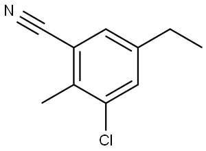 3-Chloro-5-ethyl-2-methylbenzonitrile,2709546-25-6,结构式