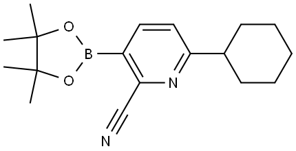 6-cyclohexyl-3-(4,4,5,5-tetramethyl-1,3,2-dioxaborolan-2-yl)picolinonitrile Structure