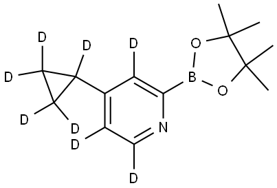 4-(cyclopropyl-d5)-2-(4,4,5,5-tetramethyl-1,3,2-dioxaborolan-2-yl)pyridine-3,5,6-d3 结构式