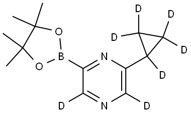 2-(cyclopropyl-d5)-6-(4,4,5,5-tetramethyl-1,3,2-dioxaborolan-2-yl)pyrazine-3,5-d2 Struktur