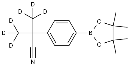 2-(methyl-d3)-2-(4-(4,4,5,5-tetramethyl-1,3,2-dioxaborolan-2-yl)phenyl)propanenitrile-3,3,3-d3,2710291-90-8,结构式