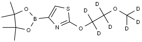 2-(2-(methoxy-d3)ethoxy-1,1,2,2-d4)-4-(4,4,5,5-tetramethyl-1,3,2-dioxaborolan-2-yl)thiazole Struktur