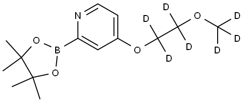 4-(2-(methoxy-d3)ethoxy-1,1,2,2-d4)-2-(4,4,5,5-tetramethyl-1,3,2-dioxaborolan-2-yl)pyridine 结构式